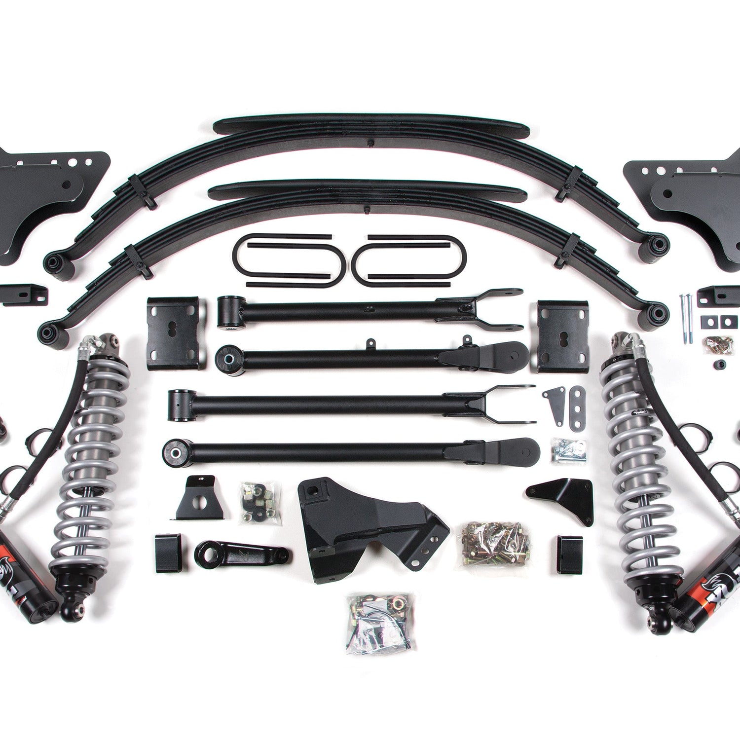 4-Inch Lift Kit w/ 4-Link - FOX 2.5 Performance Elite Coil-Over Conversion for 2011-2016 Ford F-250/F-350 Super Duty 4WD Diesel