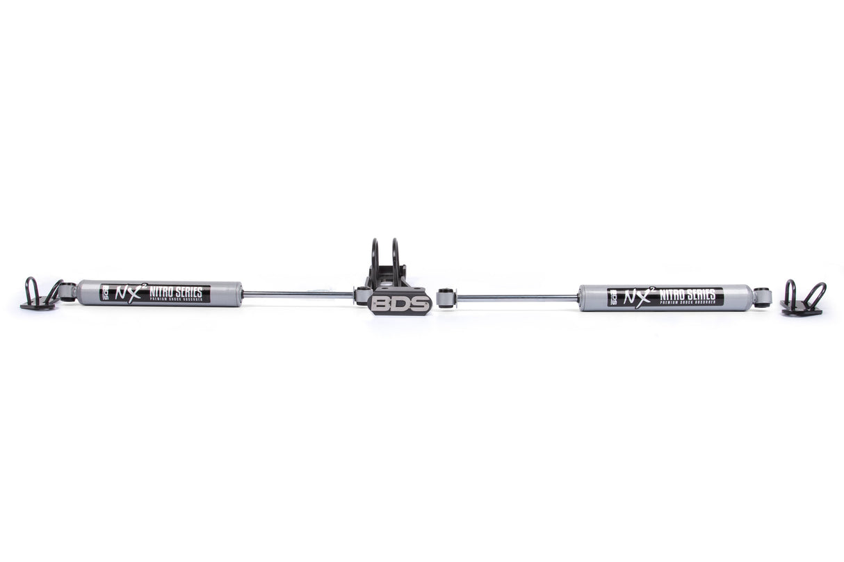 Dual Steering Stabilizer Kit w/ NX2 Shocks - w OE Stabilizer for 1973-1987 Chevy/GMC Truck + 1969-1991 Chevy/GMC SUV 4WD