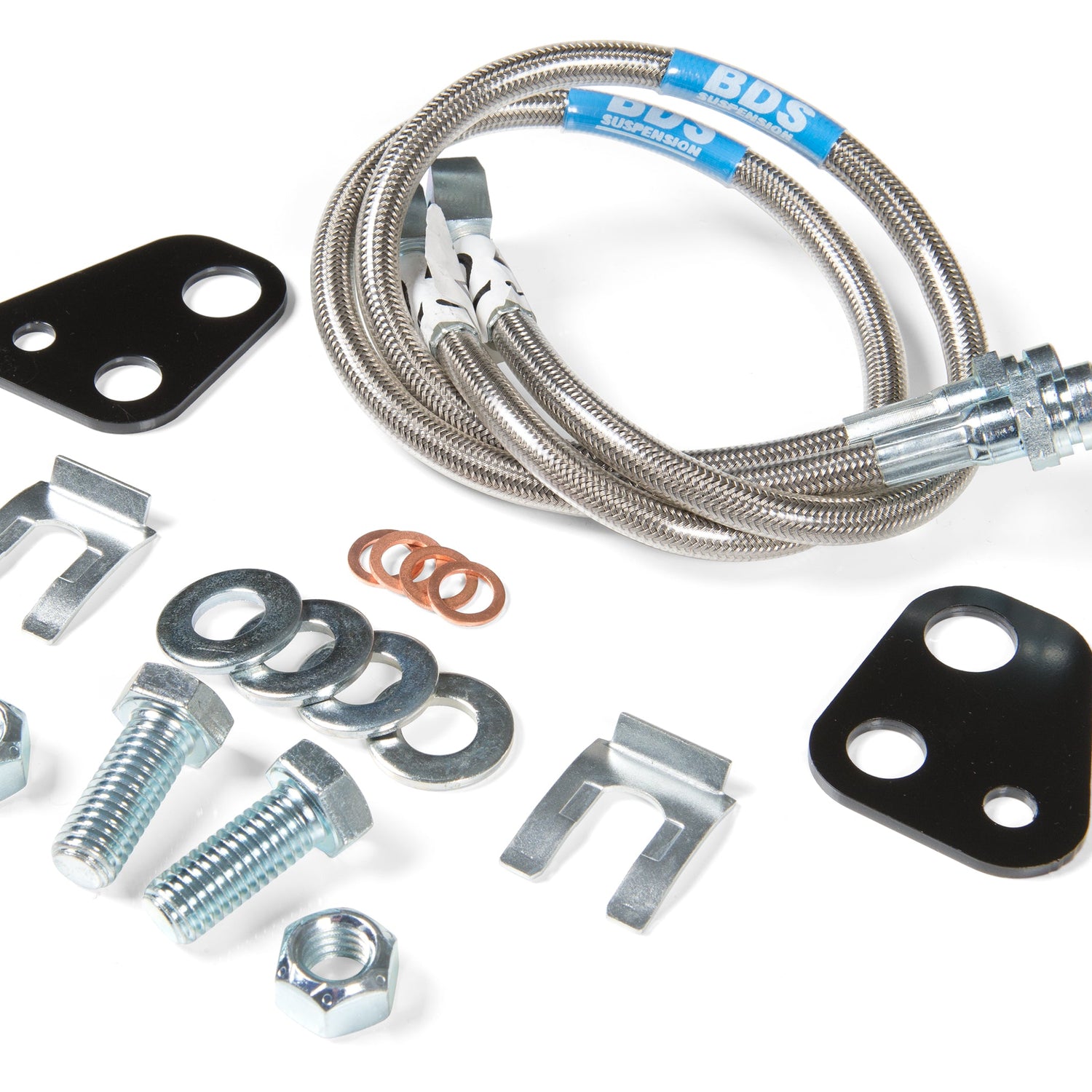 Front Brake Line Set - Stainless Steel - Fits 6-Inch Lift for 2006-2017 Dodge Ram 1500 4WD