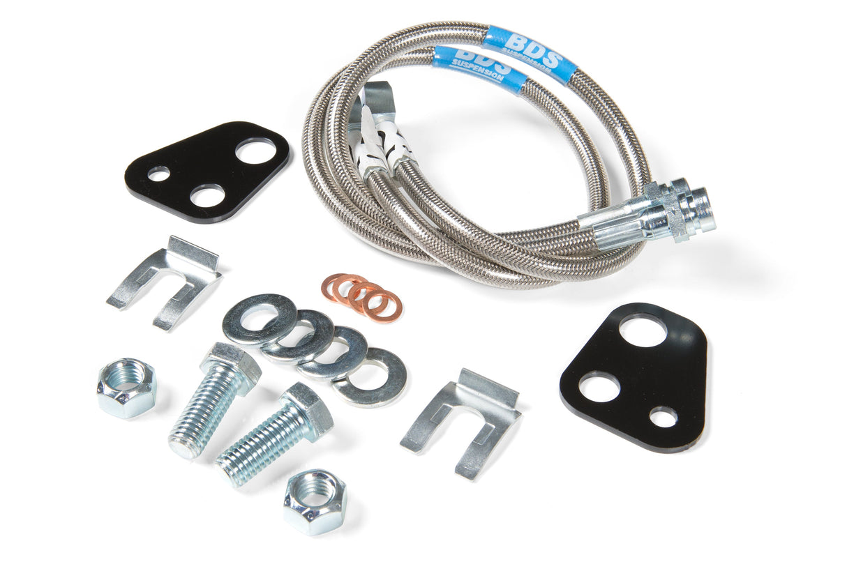 Front Brake Line Set - Stainless Steel - Fits 6-Inch Lift for 2006-2017 Dodge Ram 1500 4WD