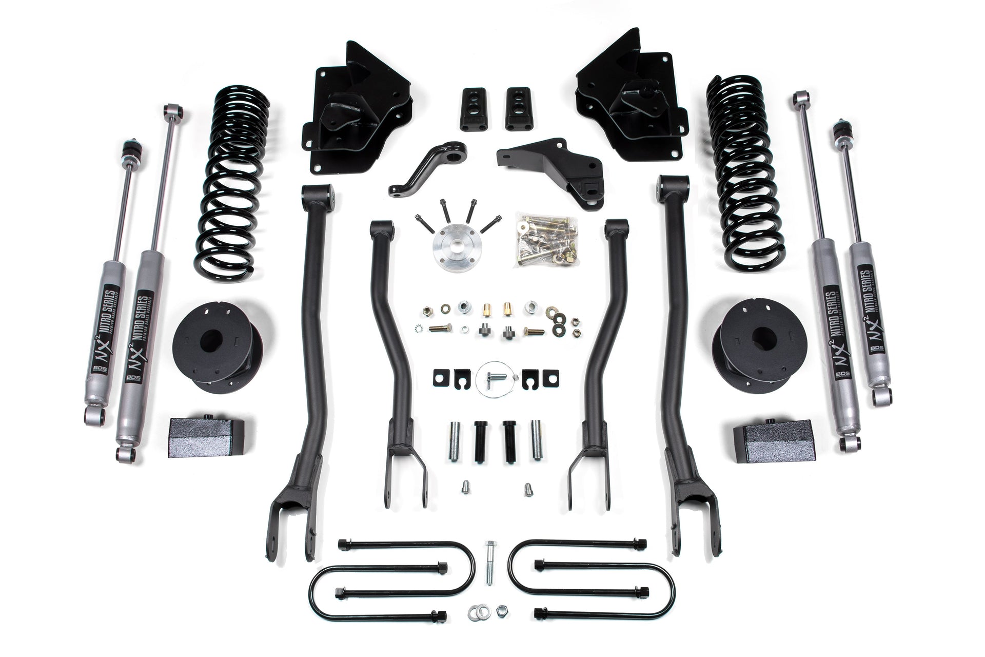 4-Inch Lift Kit w/ 4-Link for 2013-2018 Dodge Ram 3500 w/ Rear Air Ride 4WD Gas