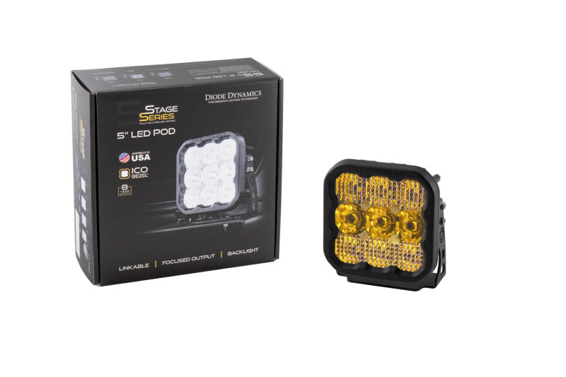 Diode Dynamics SS5 LED Pod Sport - Yellow Spot (Single)