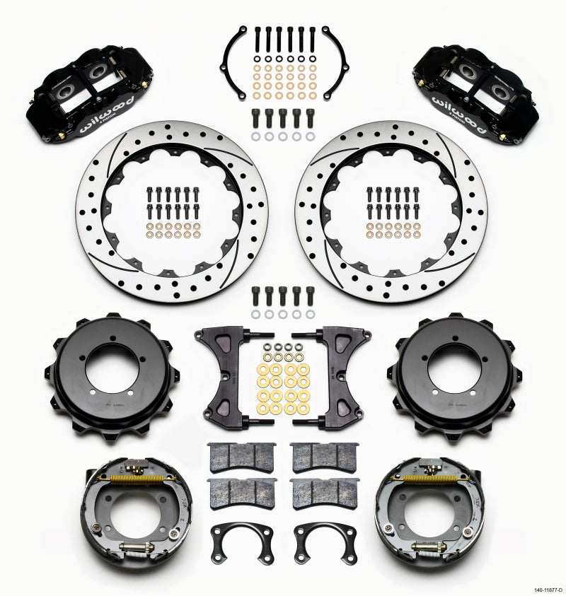 Wilwood Narrow Superlite 4R Rear Kit 12.88in Drilled Speedway Eng Floater w/ New Style End