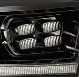 AlphaRex 09-18 Dodge Ram 2500HD LUXX LED Proj Headlights Plank Style Black w/Seq Signal/Smoked DRL