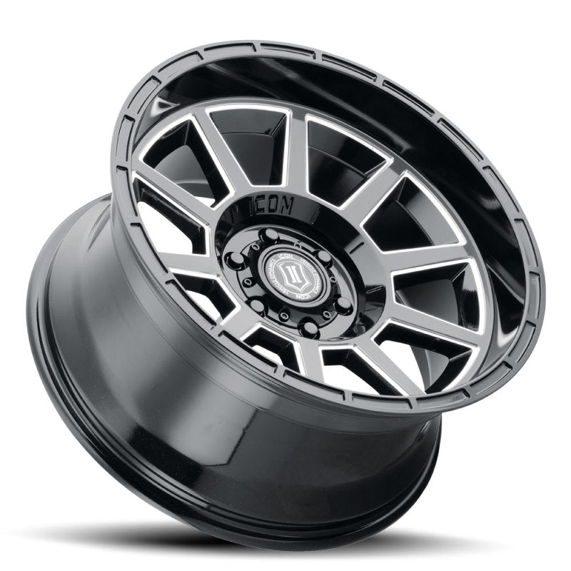 ICON Recoil | 20x10 | -24mm Offset | 5x5 | Gloss Black Milled Spokes Wheel