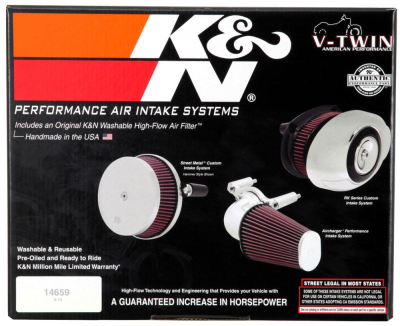 K&N 07-13 Harley Davidson XL Polished Aircharger Performance Intake