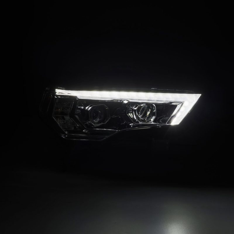 AlphaRex 14-22 Toyota 4Runner LUXX-Series LED Proj Headlights Chrome w/Actv Light & Seq. Sig + DRL