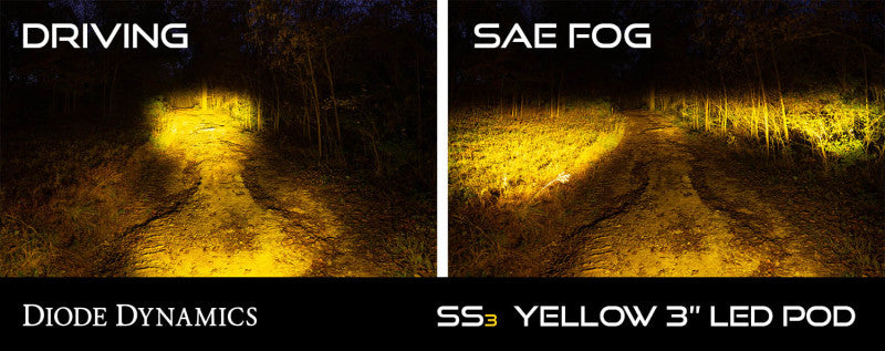 Diode Dynamics SS3 Sport ABL - Yellow Flood Standard (Pair)