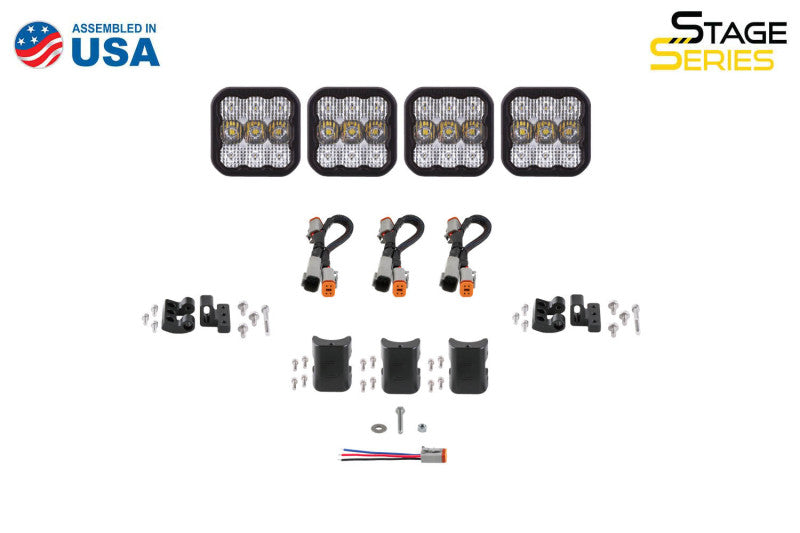 Diode Dynamics SS5 Sport Universal CrossLink 4-Pod Lightbar - Yellow Driving