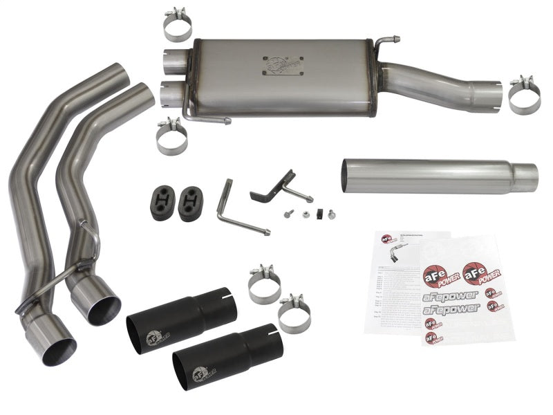 aFe Rebel Exhausts Cat-Back SS Ford F-150 04-08 V8 4.6/5.4L w/ Black Tips