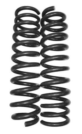 A pair of black progressive rate springs designed for the Ford Raptor F150 GEN 1 (2010 - 2014).