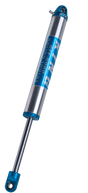 A King Shocks Steering Stabilizer with blue body and silver accents, designed for vehicle suspension systems.